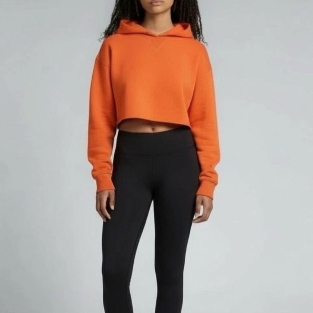 LULULEMON Size 8 Women’s ALL YOURS Orange Cropped Hoodie Sweatshirt